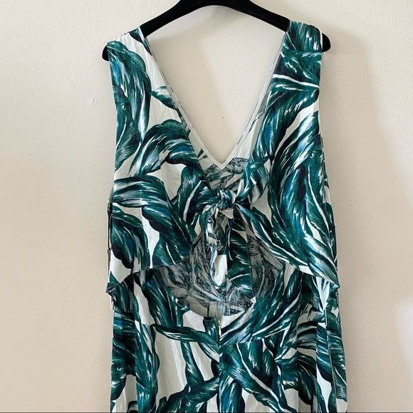NWT Who What Wear Linen Palm Print Jumpsuit - Picture 5 of 6